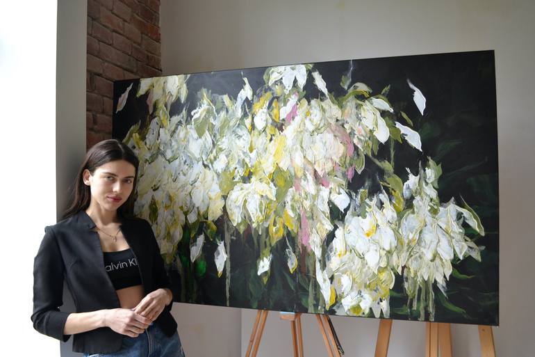 Original Modern Floral Painting by Tetiana and Victoria Hutsul