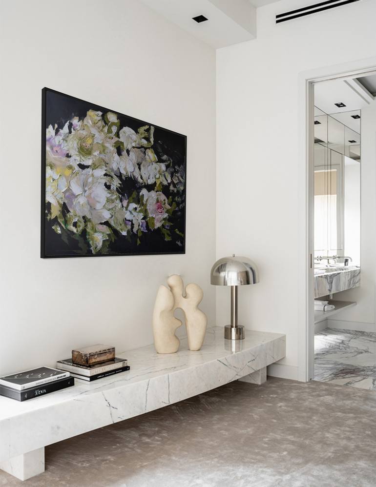 Original Minimalism Floral Painting by Tetiana and Victoria Hutsul
