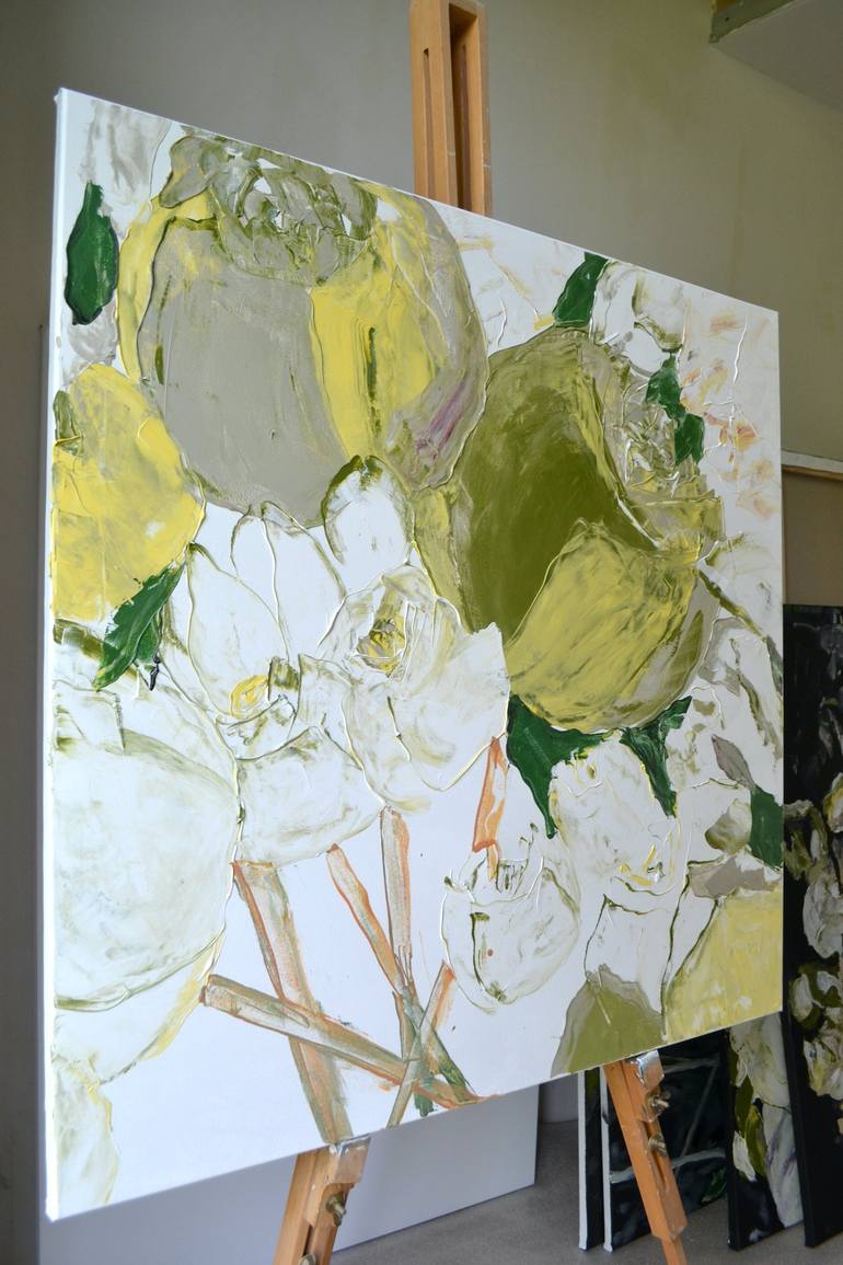 Original Contemporary Floral Painting by Tetiana and Victoria Hutsul