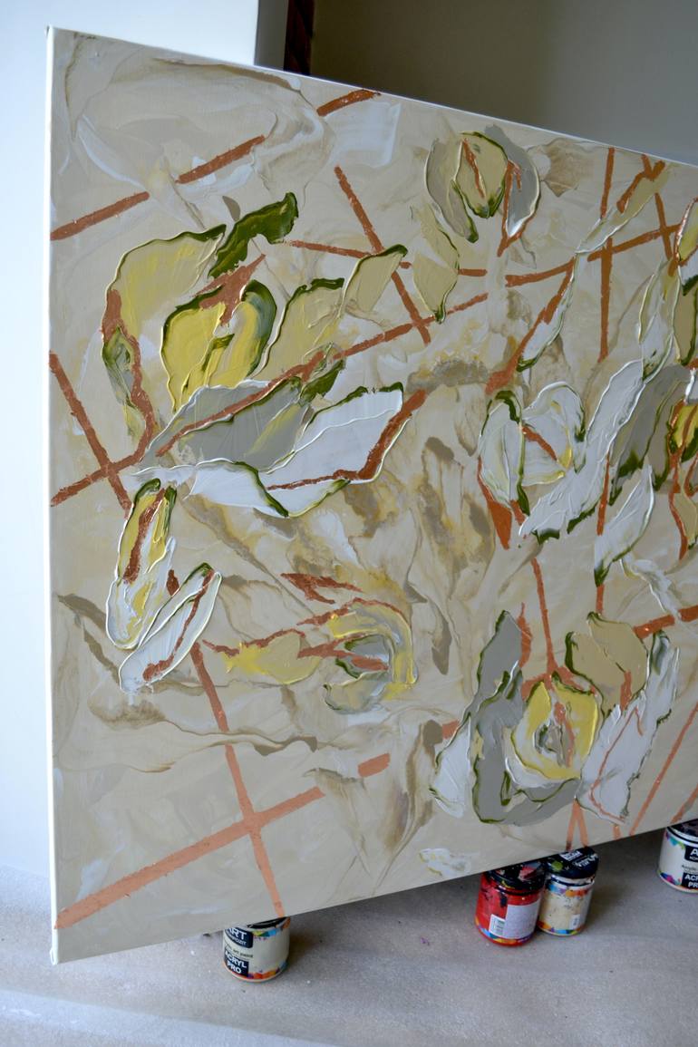 Original Abstract Expressionism Floral Painting by Tetiana And Victoria Hutsul