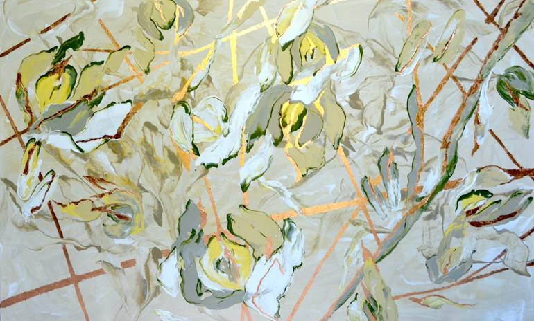 Original Abstract Expressionism Floral Painting by Tetiana And Victoria Hutsul