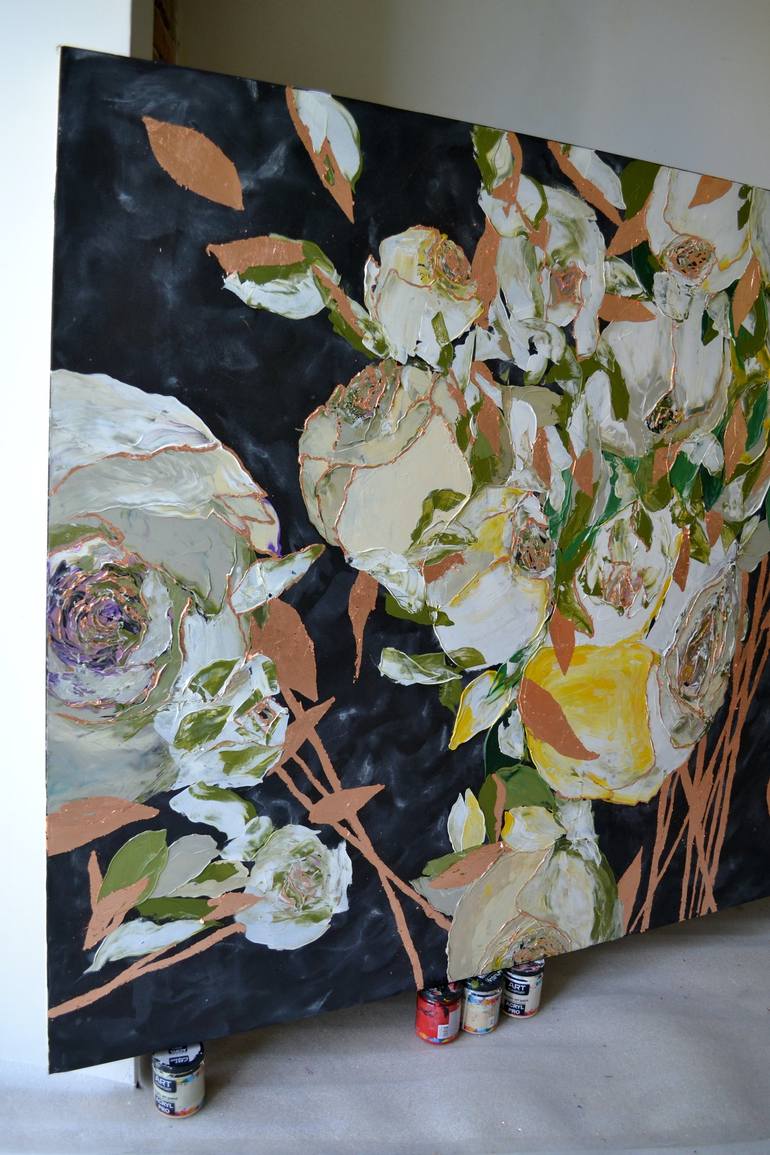 Original Photorealism Floral Painting by Tetiana and Victoria Hutsul