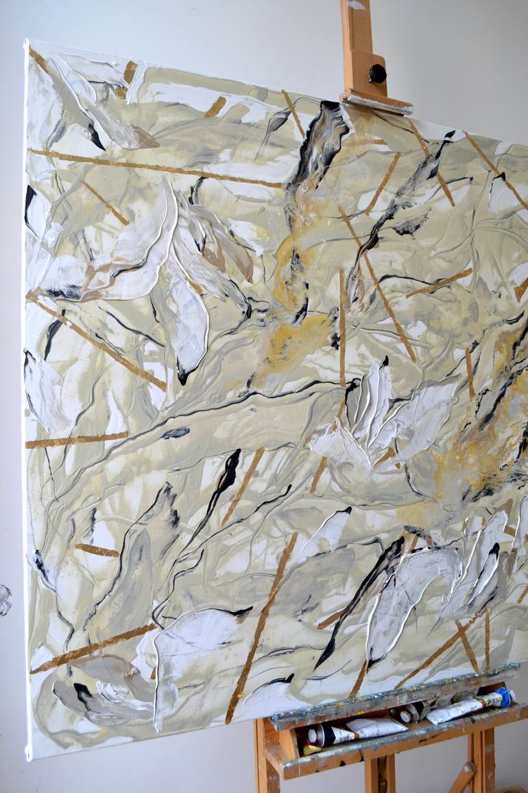 Original Abstract Expressionism Floral Painting by Tetiana And Victoria Hutsul