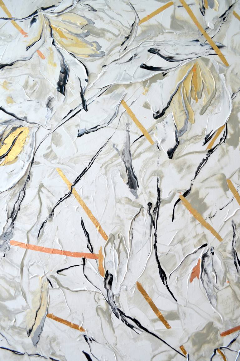 Original Abstract Floral Painting by Tetiana And Victoria Hutsul