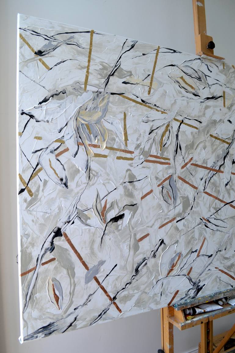 Original Abstract Floral Painting by Tetiana And Victoria Hutsul