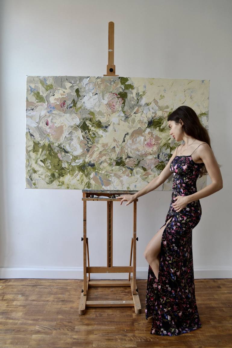 Original Contemporary Floral Painting by Tetiana and Victoria Hutsul