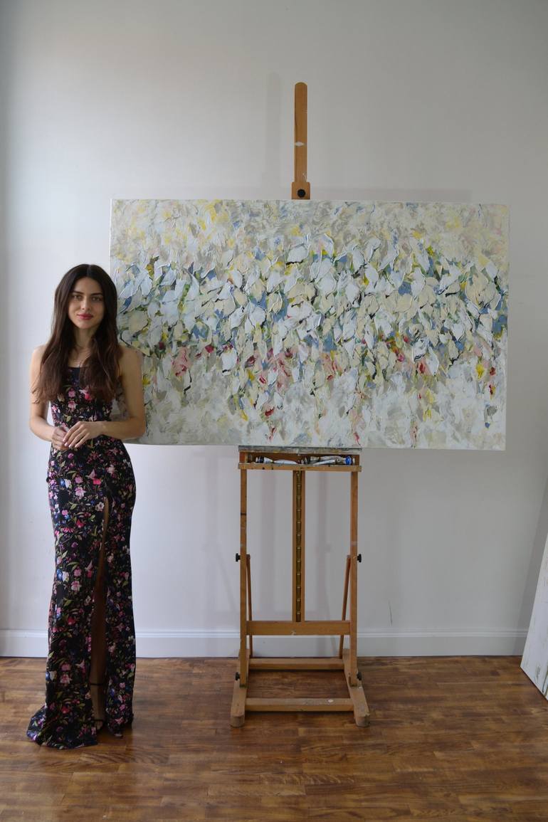 Original Contemporary Floral Painting by Tetiana and Victoria Hutsul