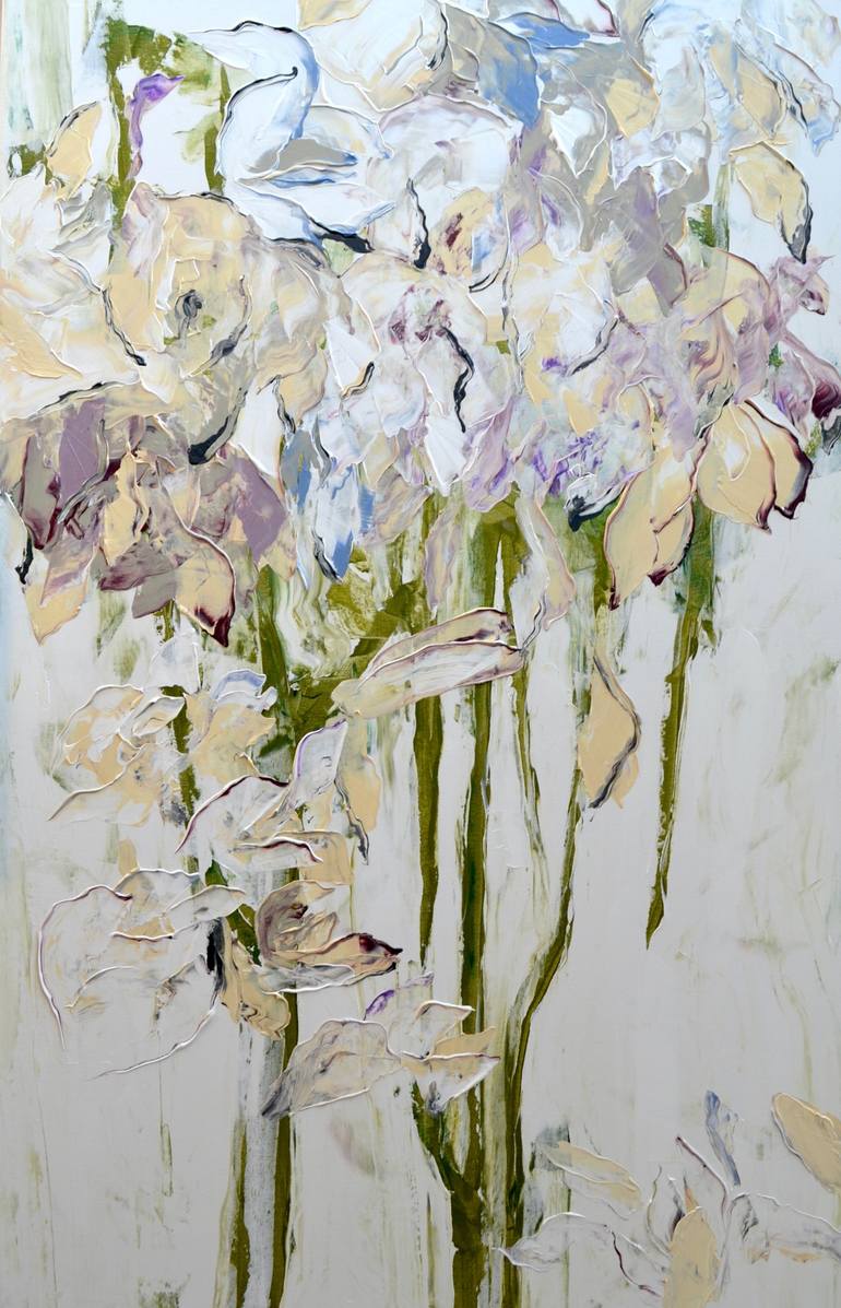 Original Abstract Floral Painting by Tetiana And Victoria Hutsul