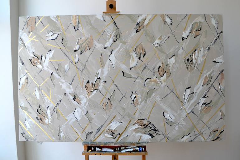 Original Abstract Floral Painting by Tetiana And Victoria Hutsul
