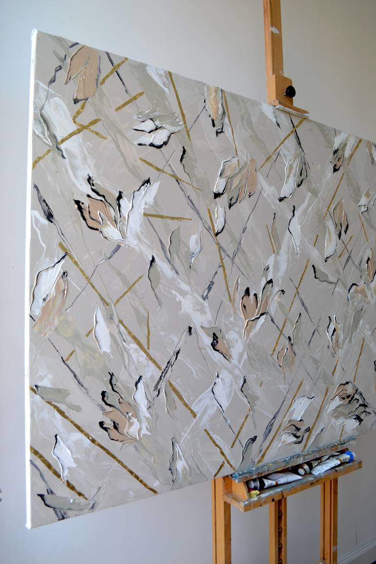 Original Abstract Floral Painting by Tetiana And Victoria Hutsul