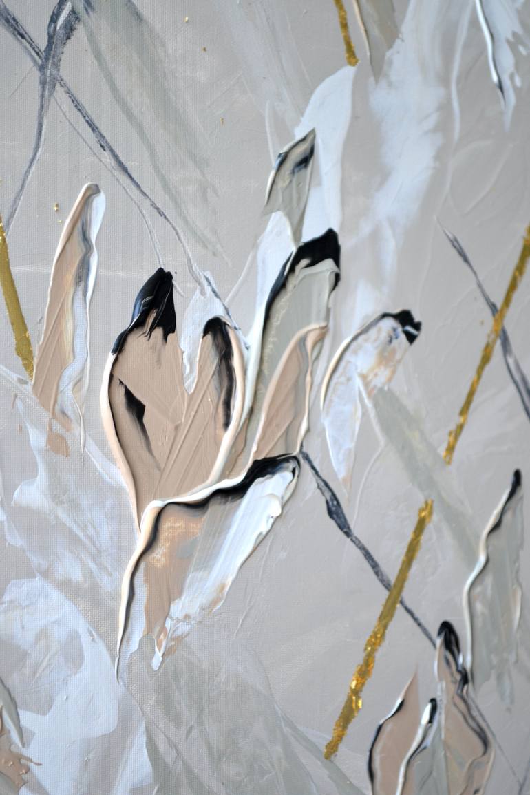 Original Abstract Floral Painting by Tetiana And Victoria Hutsul