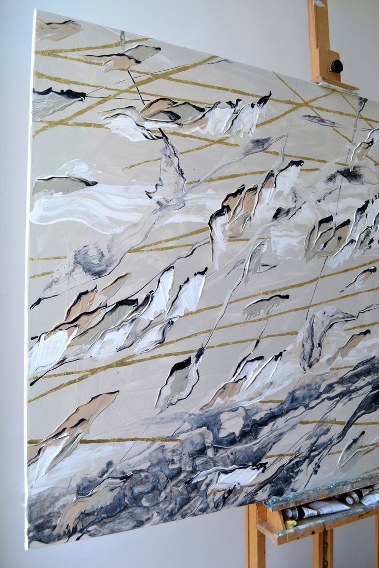 Original Abstract Floral Painting by Tetiana And Victoria Hutsul