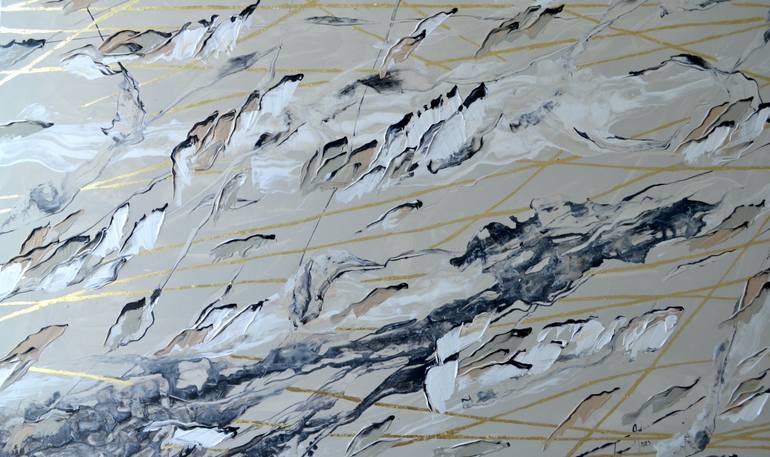 Original Abstract Floral Painting by Tetiana And Victoria Hutsul