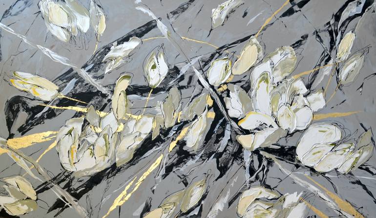 Original Abstract Floral Painting by Tetiana And Victoria Hutsul