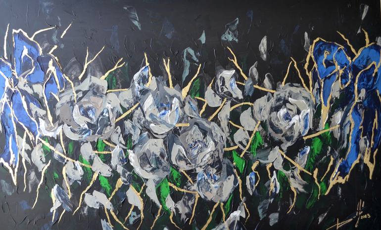 Original Contemporary Floral Painting by Tetiana And Victoria Hutsul