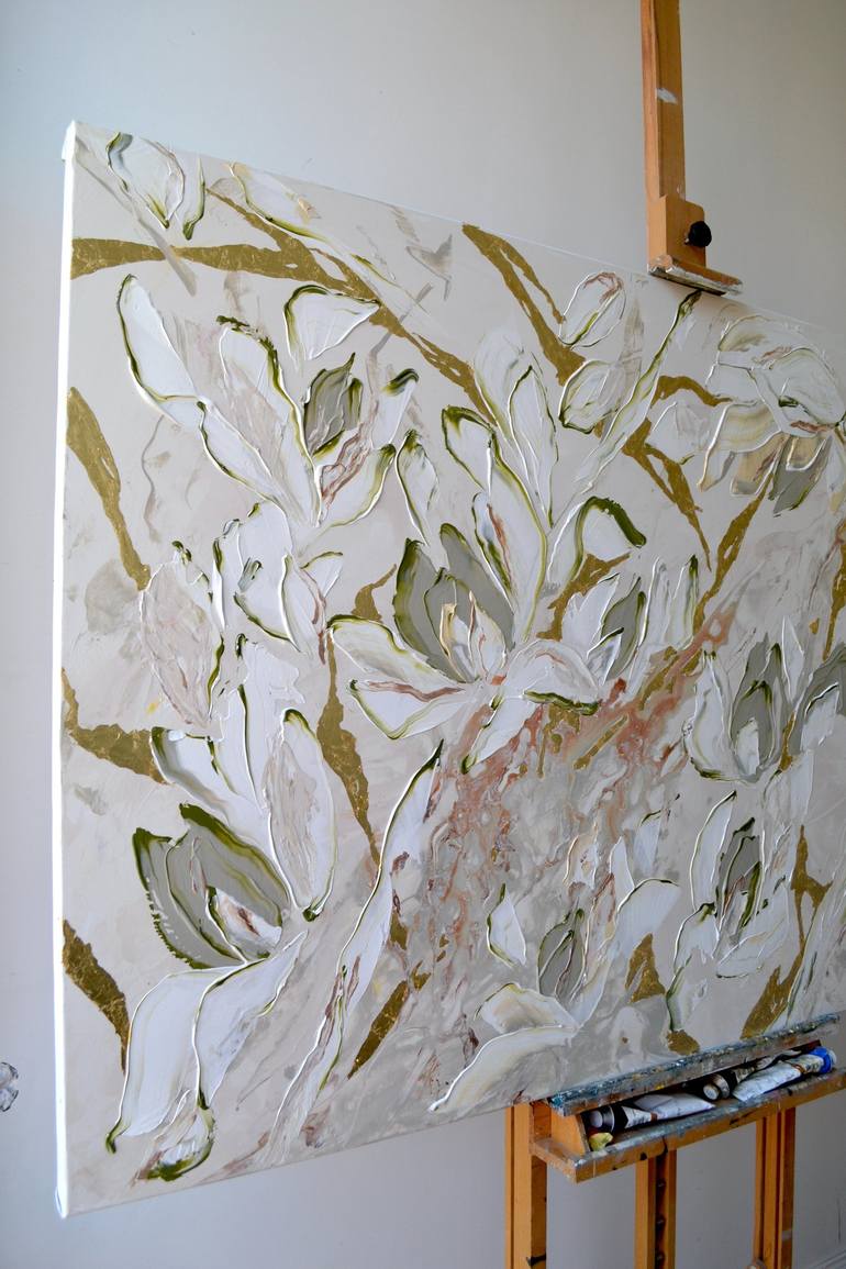 Original Contemporary Floral Painting by Tetiana and Victoria Hutsul