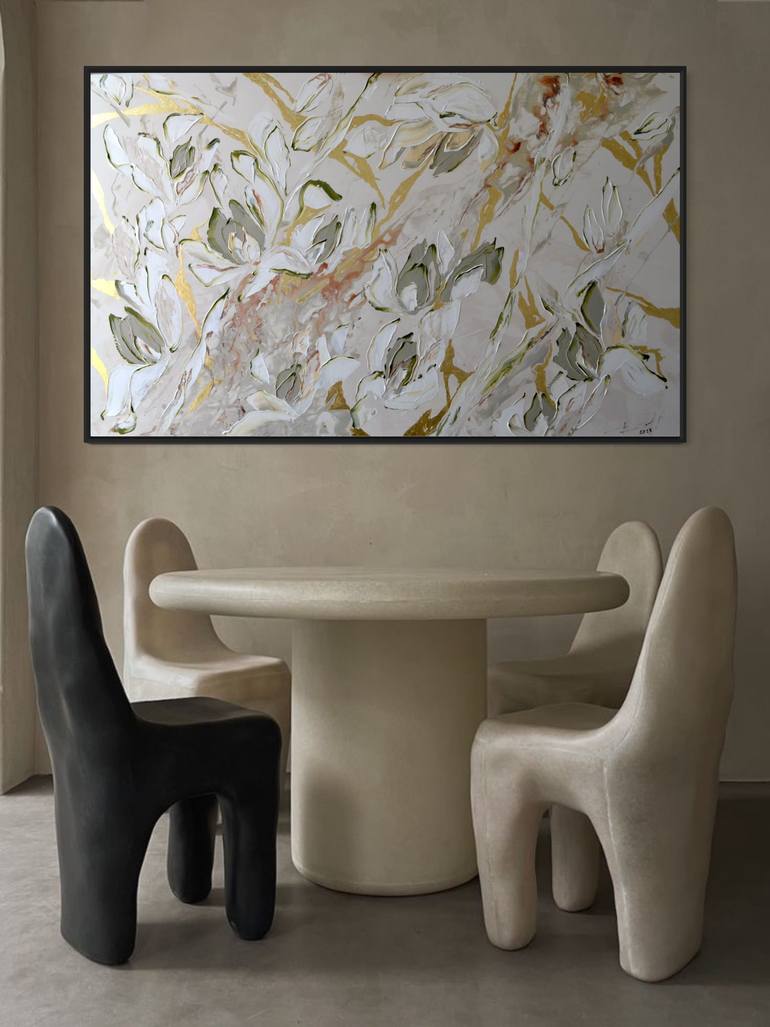 Original Contemporary Floral Painting by Tetiana and Victoria Hutsul