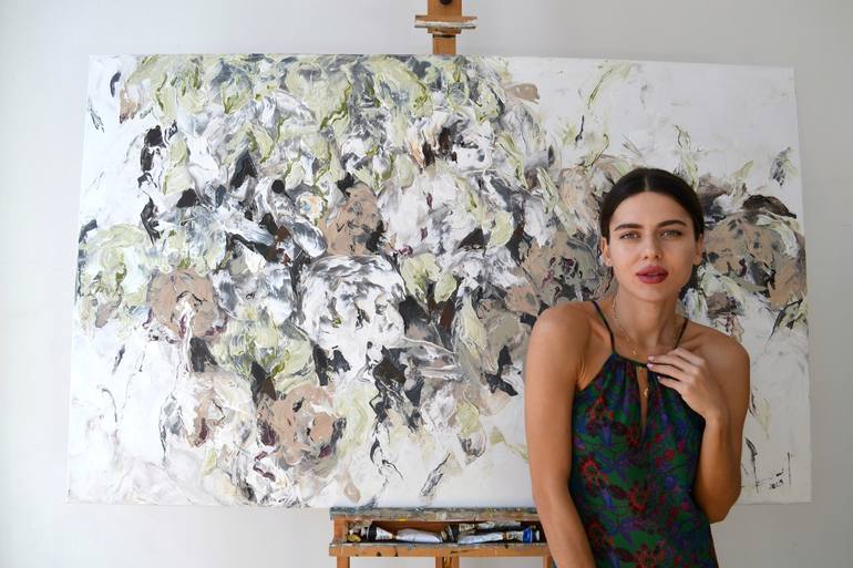 Original Contemporary Floral Painting by Tetiana and Victoria Hutsul