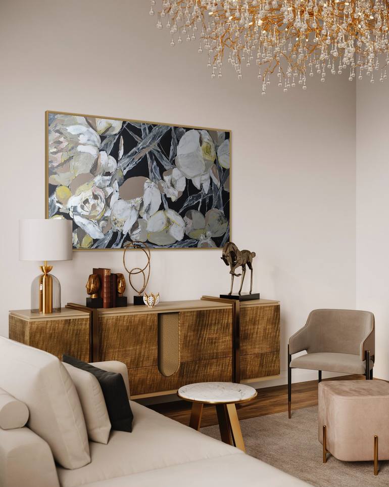 Original Contemporary Floral Painting by Tetiana and Victoria Hutsul