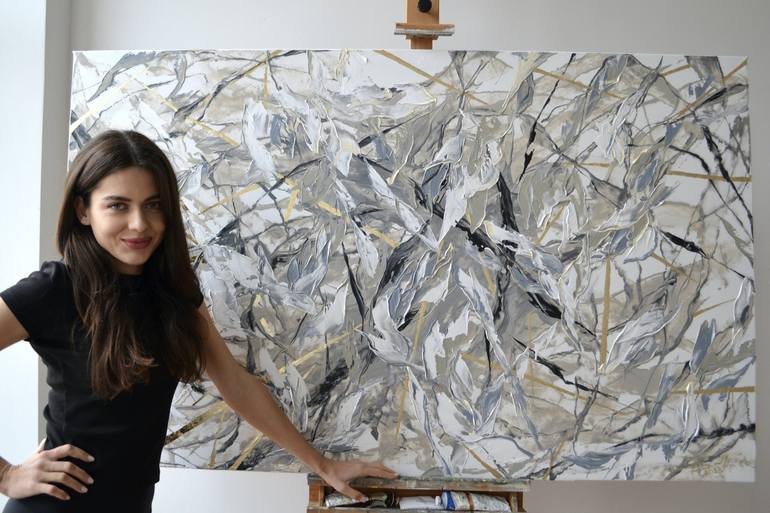 Original Abstract Floral Painting by Tetiana And Victoria Hutsul