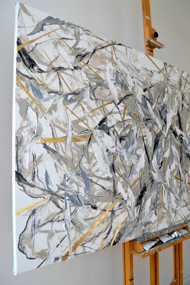 Original Abstract Floral Painting by Tetiana And Victoria Hutsul