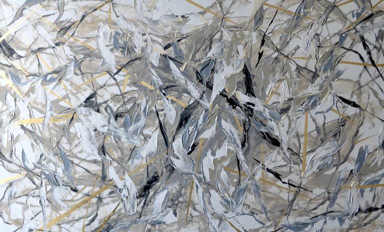 Original Abstract Floral Painting by Tetiana And Victoria Hutsul
