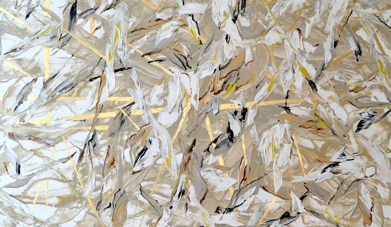 Original Abstract Floral Painting by Tetiana And Victoria Hutsul