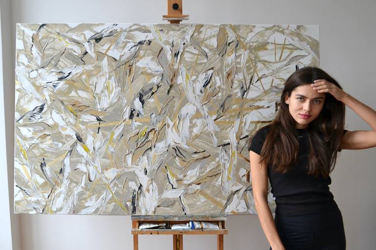 Original Abstract Floral Painting by Tetiana And Victoria Hutsul