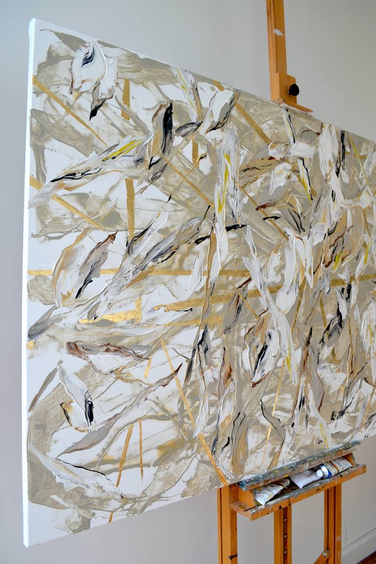 Original Abstract Floral Painting by Tetiana And Victoria Hutsul