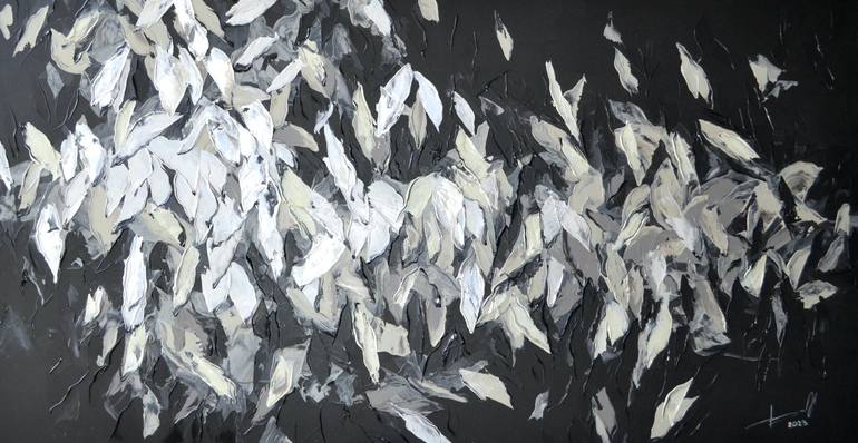 Original Abstract Floral Painting by Tetiana And Victoria Hutsul