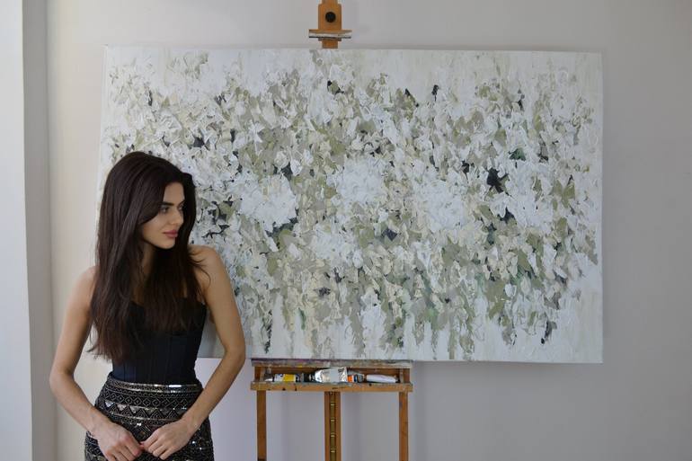 Original Contemporary Floral Painting by Tetiana and Victoria Hutsul