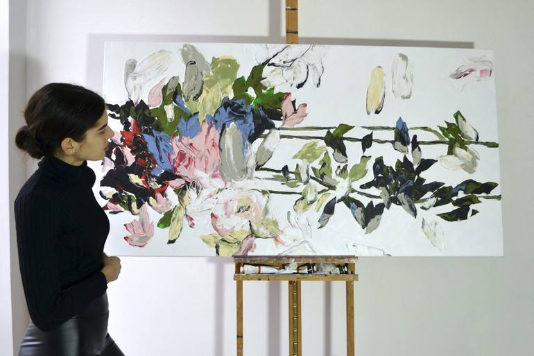 Original Floral Painting by Tetiana and Victoria Hutsul