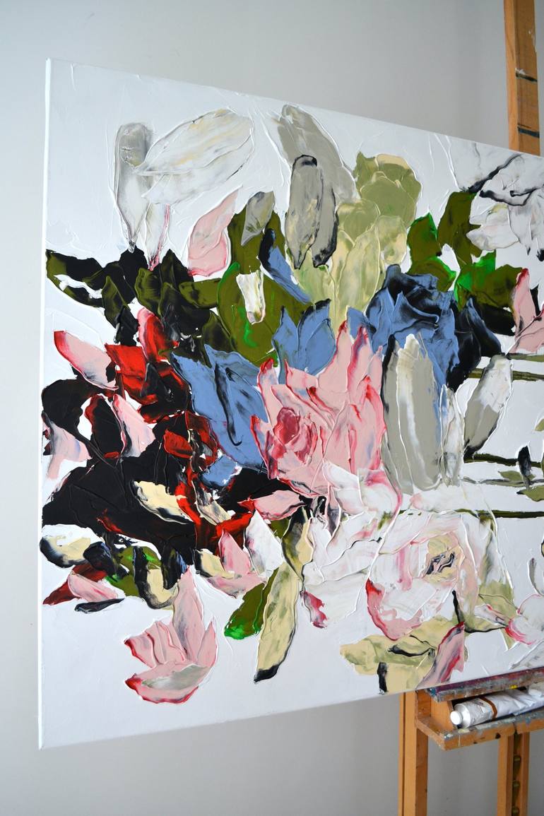 Original Contemporary Floral Painting by Tetiana and Victoria Hutsul