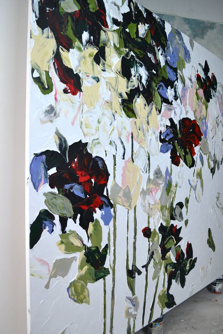 Original Contemporary Floral Painting by Tetiana and Victoria Hutsul