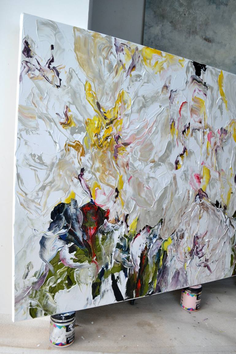 Original Contemporary Floral Painting by Tetiana and Victoria Hutsul