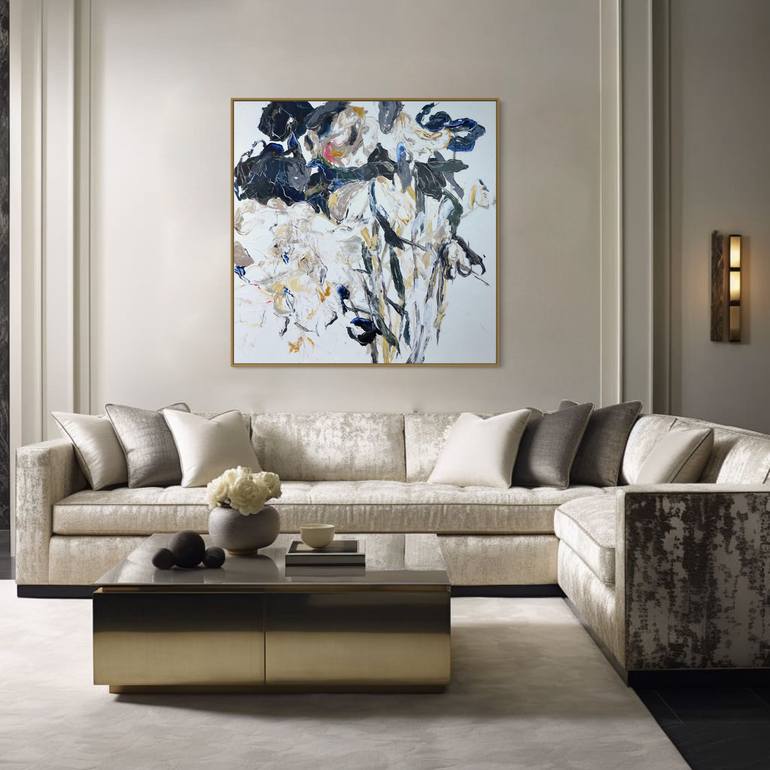 Original Contemporary Floral Painting by Tetiana and Victoria Hutsul