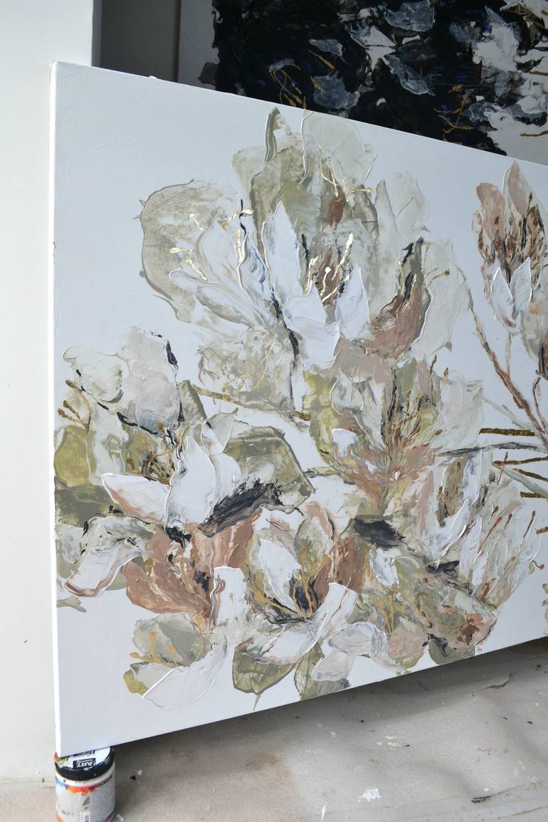 Original Contemporary Floral Painting by Tetiana and Victoria Hutsul