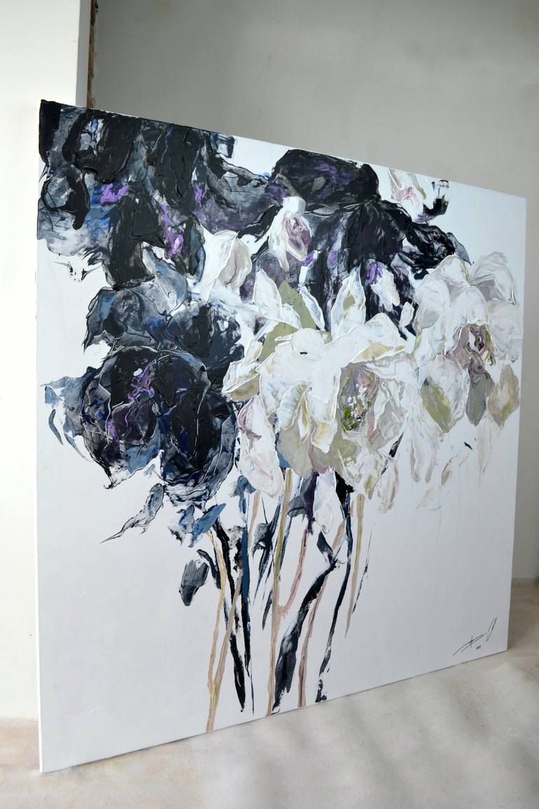 Original Contemporary Floral Painting by Tetiana and Victoria Hutsul