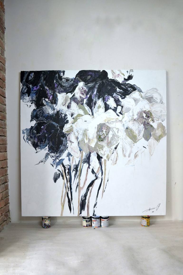 Original Contemporary Floral Painting by Tetiana And Victoria Hutsul