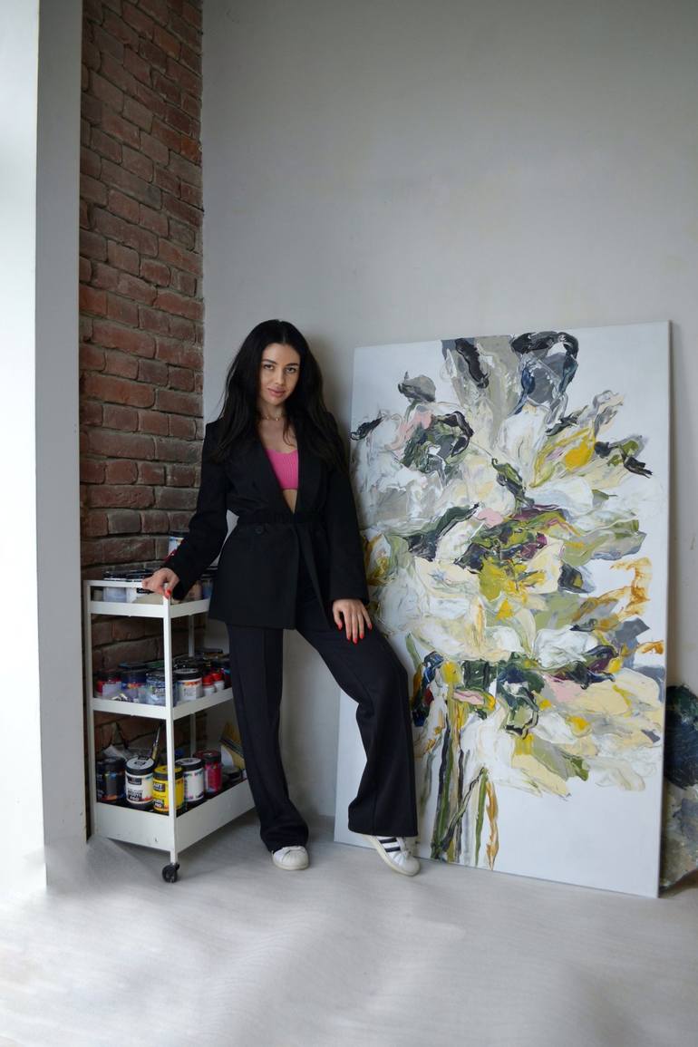 Original Contemporary Floral Painting by Tetiana and Victoria Hutsul