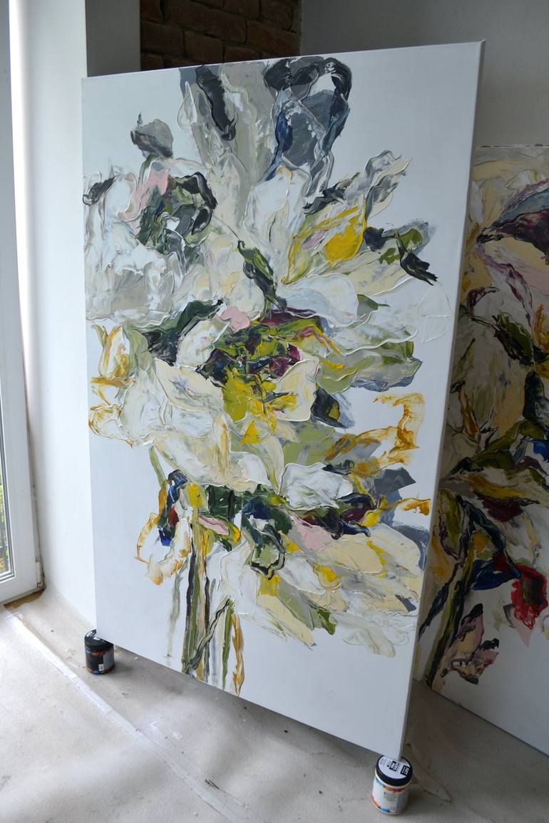 Original Floral Painting by Tetiana and Victoria Hutsul