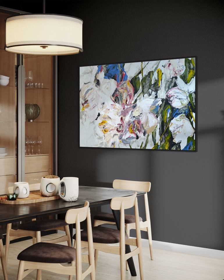 Original Contemporary Floral Painting by Tetiana and Victoria Hutsul