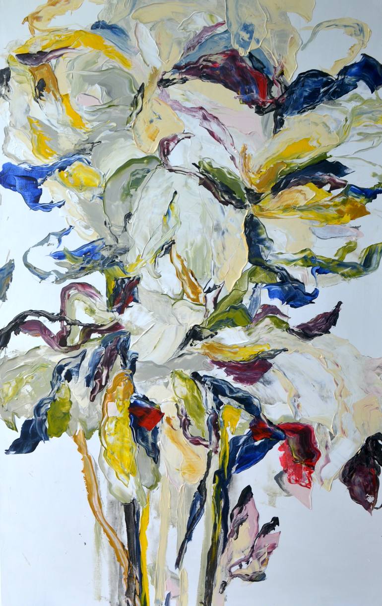 Original Abstract Floral Painting by Tetiana And Victoria Hutsul