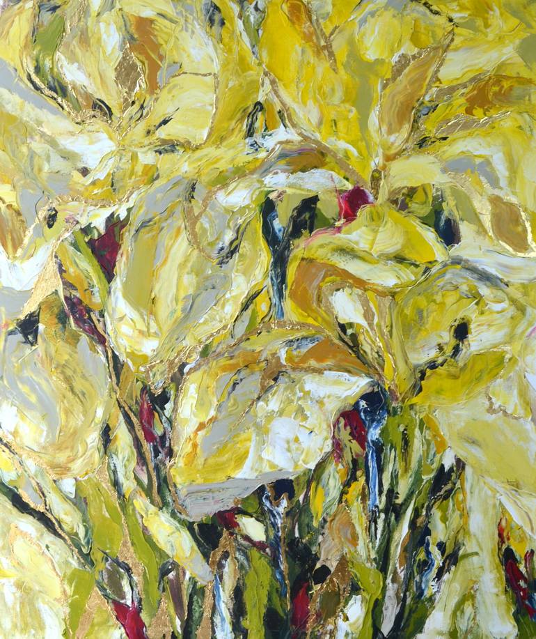 Original Abstract Floral Painting by Tetiana And Victoria Hutsul