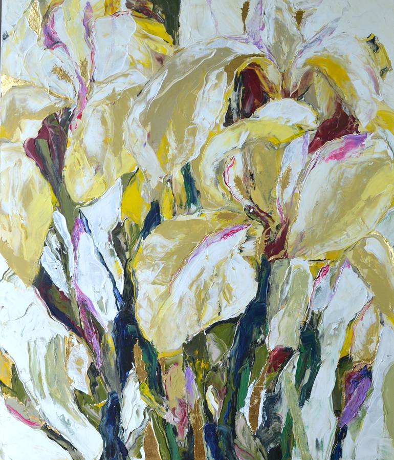 Original Abstract Floral Painting by Tetiana And Victoria Hutsul