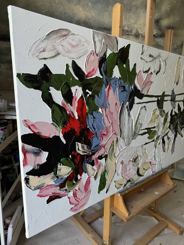 Original Contemporary Floral Painting by Tetiana and Victoria Hutsul