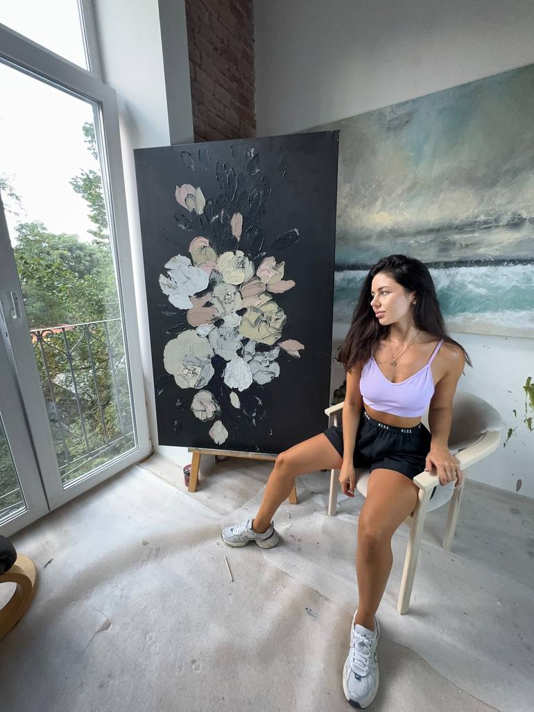 Original Contemporary Floral Painting by Tetiana and Victoria Hutsul