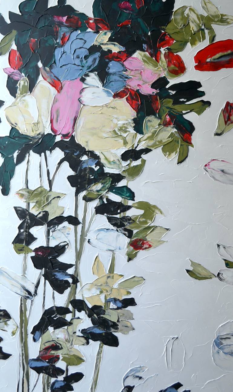 Original Abstract Floral Painting by Tetiana And Victoria Hutsul