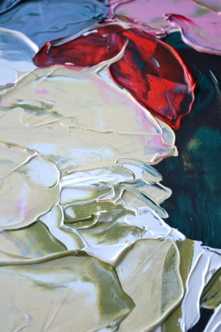 Original Abstract Floral Painting by Tetiana And Victoria Hutsul
