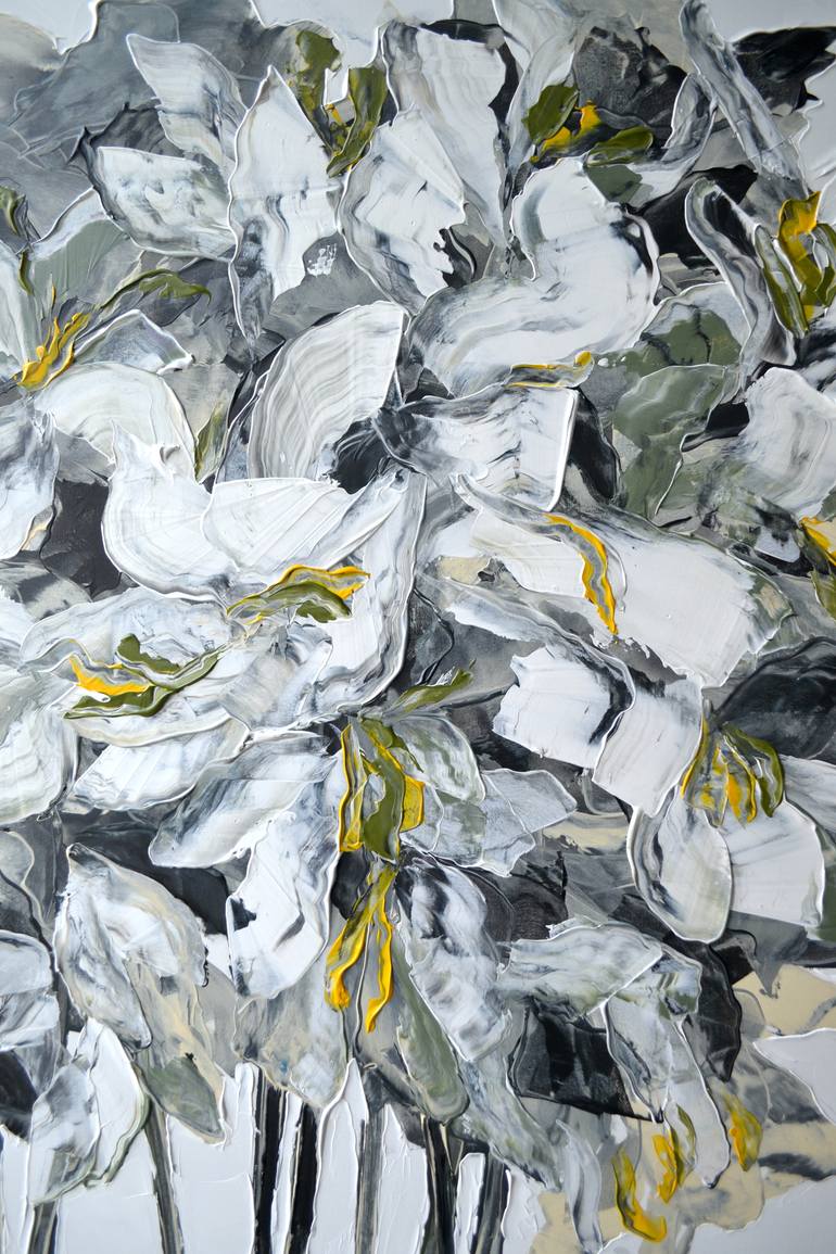 Original Abstract Floral Painting by Tetiana And Victoria Hutsul
